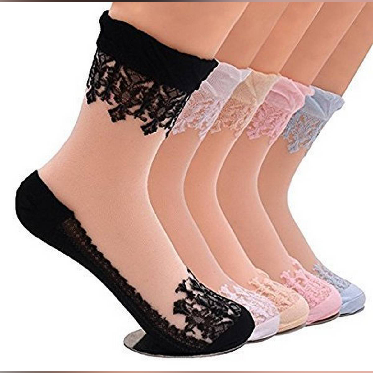 net socks with bow