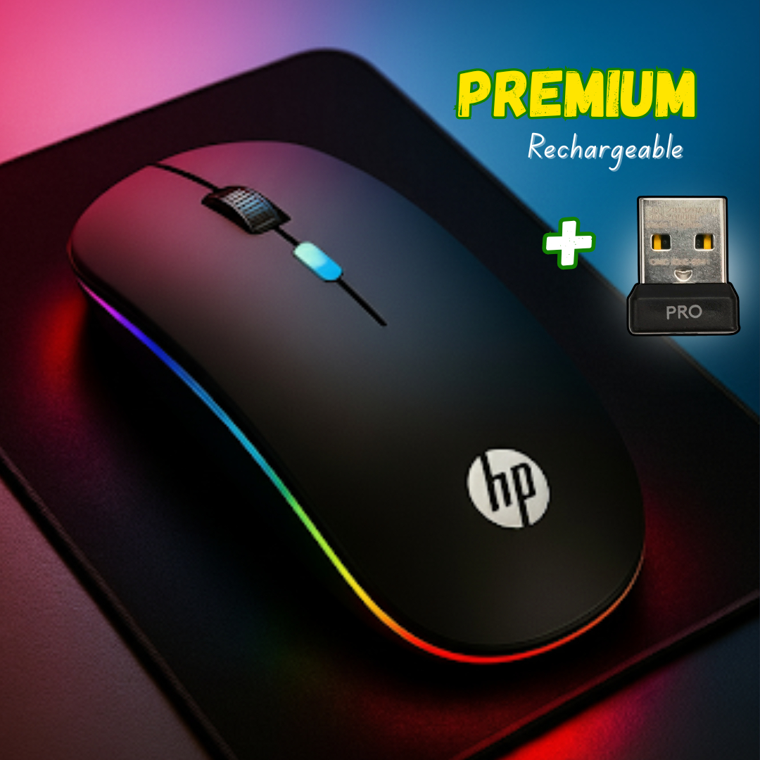 RGB Wireless Mouse Transparent | Dual Mode Bluetooth & 2.4G Rechargeable Slim Silent Optical Office Mouse | 7 Color LED Gaming Mice For PC Laptop Computer