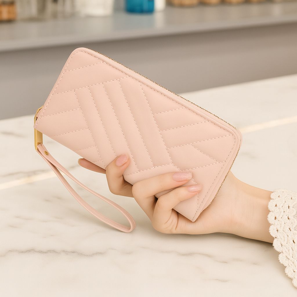 Premium Women’s Fashion Wallet – Multi-Color PU Leather Long Purse with Zipper & Charm