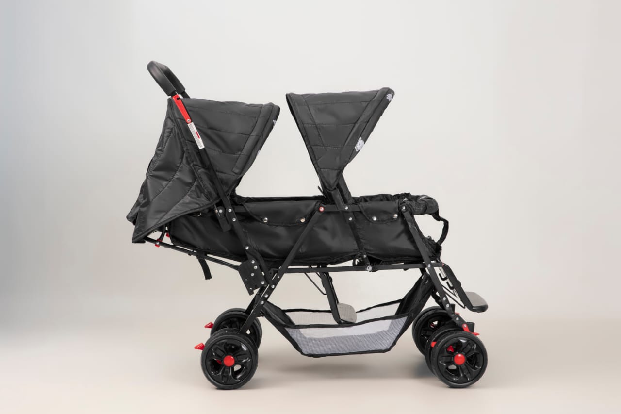 Twin Double Seat 8 Big Tyres Alloy Foldable Baby Stroller Pram