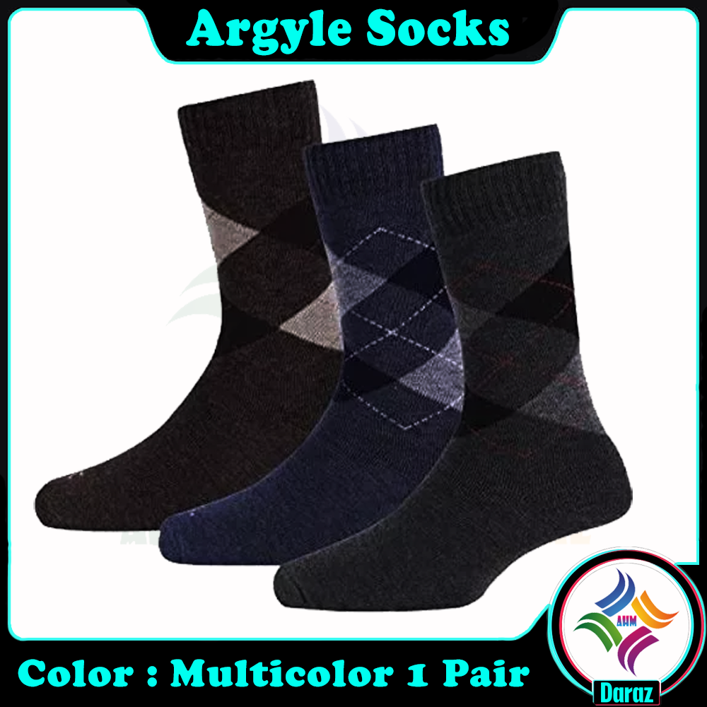 Men's Full Length Cotton Socks in Multicolor (1 Pair)