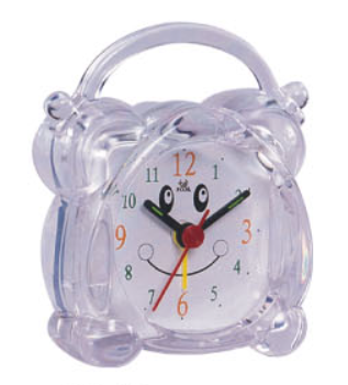 Home and Travel use Alarm Clock Small Quartz on snooze with clock Light deman- Resin white Crystal Clock children table clock-