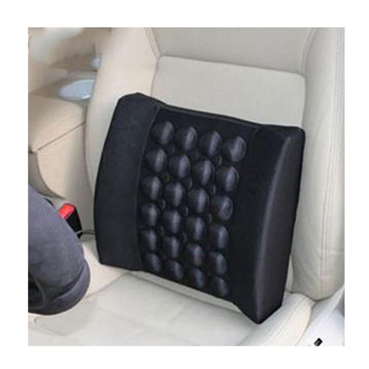 Universal Massage Back Rest Cushion With 12V Seat Black By
