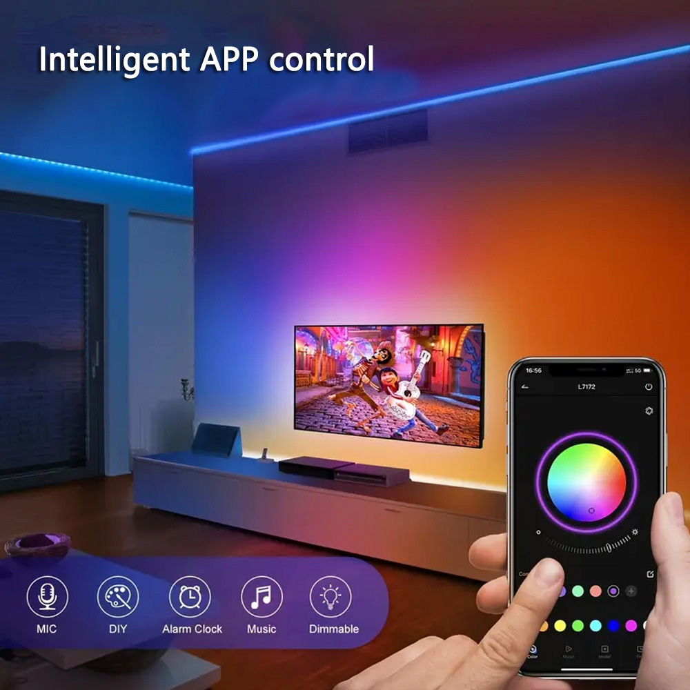 Twilight RGB 5050 LED Strip Light 2M, Adhesive, Mobile app Control, Multi Color Changing Smart LED Lights for Room, TV Backlight, Gaming Setup, Music Sync, Remote Control Decoration Lights