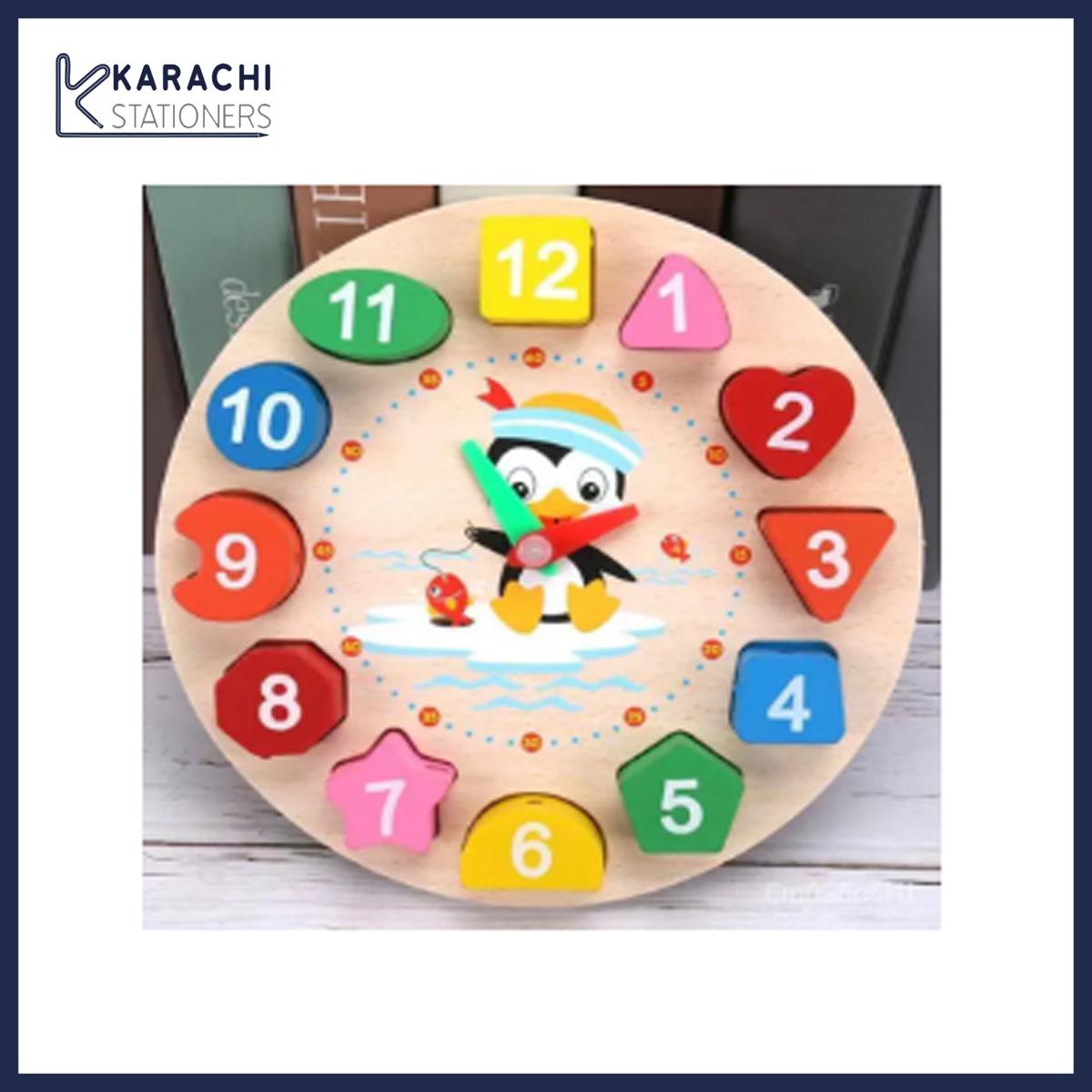 Wooden Colorful 12 Digital Clock Toy Wood Toy 3D Puzzle Wooden Beaded Geometry Clock Puzzles Math Montessori Educational Beaded Game Toy Wooden Toy Colorful Clock Toy Digital Geometry Cognitive Matching Clock Toy Baby Kids Early Educational Toy