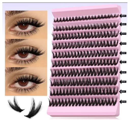 Individual Cluster Eyelashes 30D DIY Lash Extensions | Soft Natural Fluffy False Eyelashes | Reusable Lightweight Lash Clusters for Salon & Home Makeup 8mm 9mm 10mm 11mm 12mm