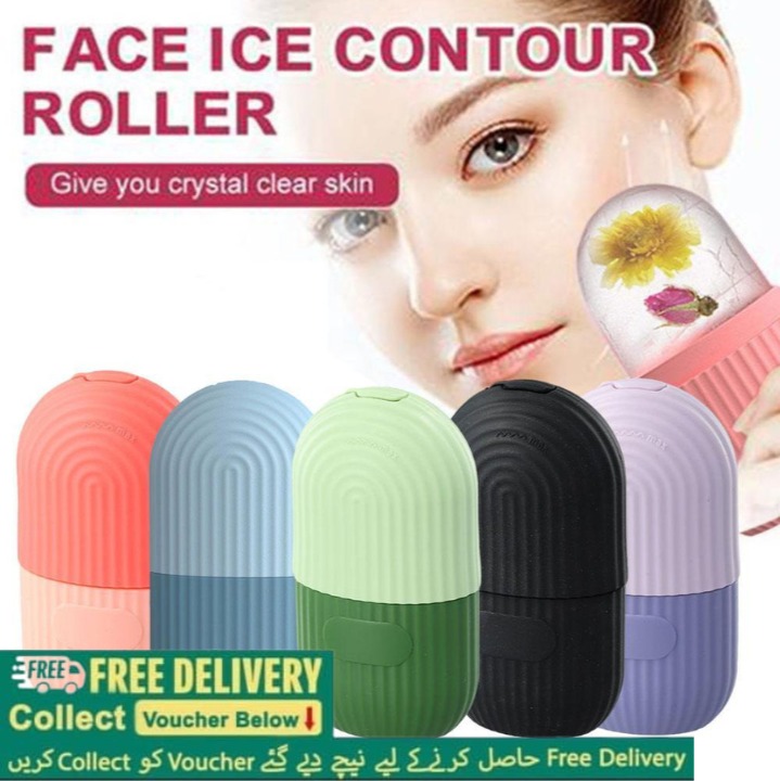 Silicone Ice Roller Massager, for Face, Neck, Eyes & Cryotherapy, Ice Roller For Face Skin Care Tools for Collagen Regrowth, Skin Tone, Under Eye Dark Circle, Skin Strengthening, De-Puff The Eye Area Enhance Your Natural Glow