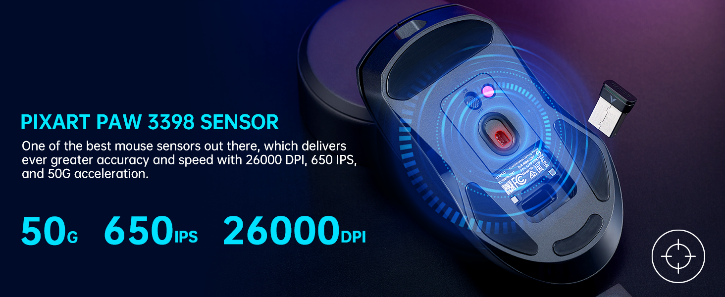 RAPOO VT9PRO 4K Wireless Gaming Mouse Black Purple 8KHz Wired Polling Rate 26000 DPI 1ms Response Time, Lightweight, 10 Programmable Buttons 14 3a1de8a703c5b05840e5f1277a1d643b