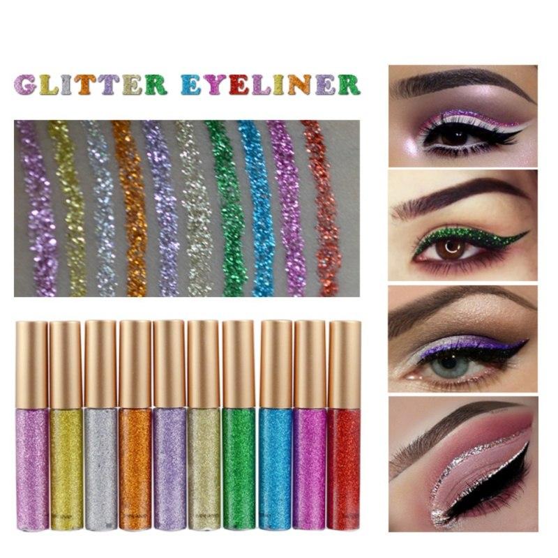 Colourful Glitter Eye Liner Waterproof ( Pack Of 6 )