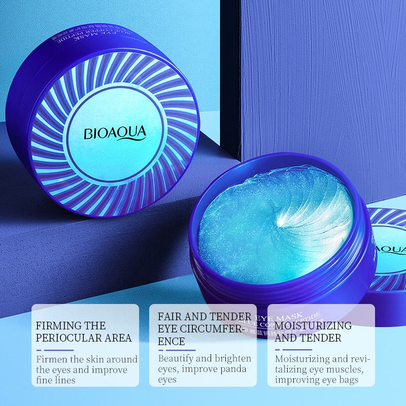 Bioaqua Hydrogel Patches With Blue Copper Peptides Eye Mask 80g 60pcs BQY93462