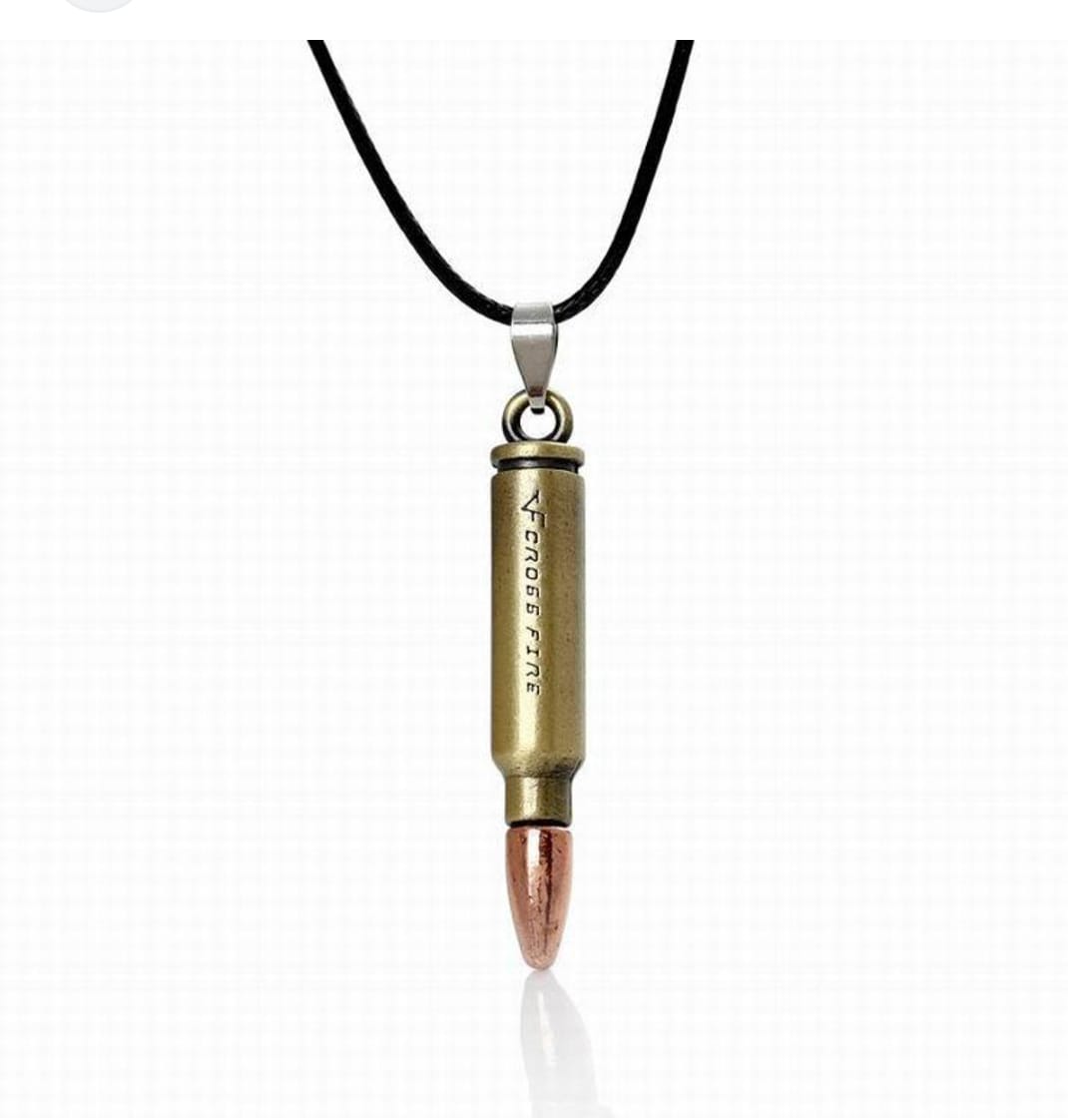 New  Bulte  gun Pandent with Silver /Black Chain For Boys And Girls -Top Quality High Quality Stainless steel Army Bulte Nacklace For Men/Women -Boys And Girls Gift