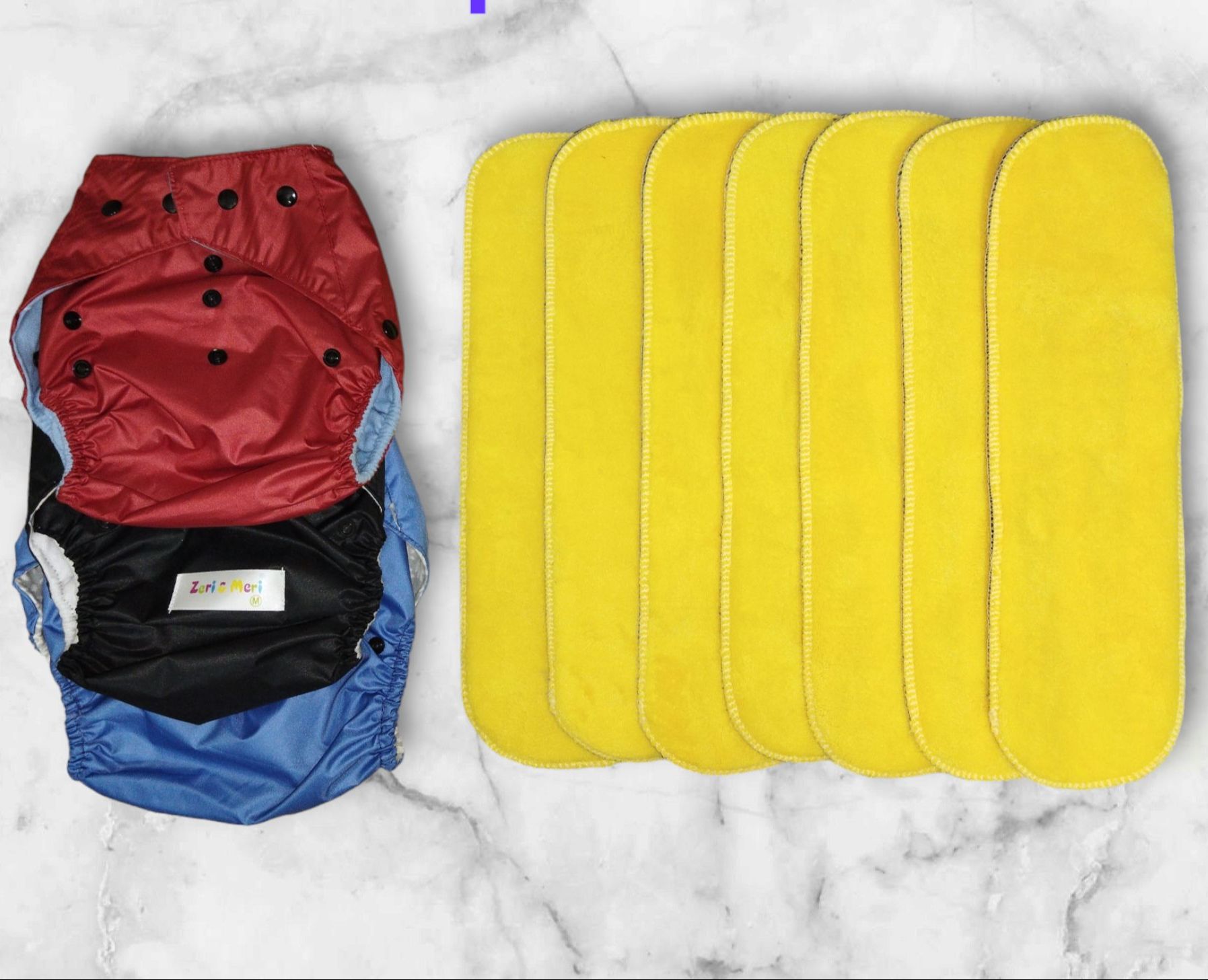 Washable Cloth Diapers for (0 m- 1 yr) + (1yr-3yr) + (3yr - 8yr) with inner