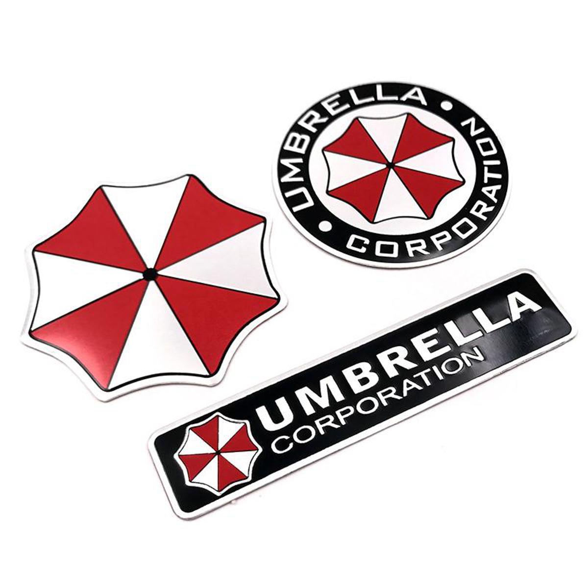 3x Car styling Aluminum alloy Umbrella corporation car stickers Resident  Evil decals emblem decorations