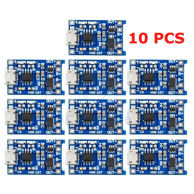 TP4056 Type-C / Micro-USB 5V 1A 18650 Lithium Battery Charger Module Li-ion Charging Board with Dual Protection Functions