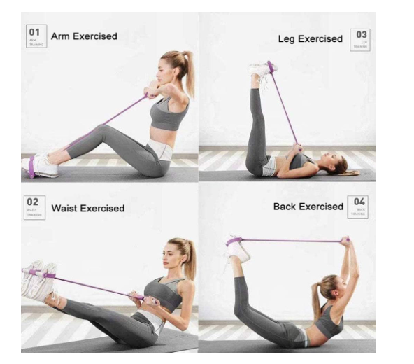 "Resistance Band Pedal Puller - Full Body Home Gym Exerciser | Tummy Trimmer, Arm Strength Trainer, and Leg Toning Tube with Push Up Bar | Elastic Pull Rope for Abs Workout, Body Shaping, Yoga, and Fitness Stretching | Portable Fitness Equipment for Stren