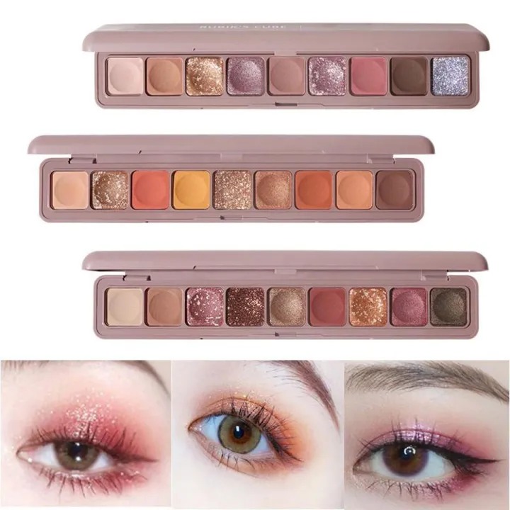 HYBOT 9 Colors Keyboard Eyeshadow Palette Pearly Matte Glitter Eyeshadow Pallet Long Lasting Waterproof Glitter Galaxy Eye shadow Makeup Palette