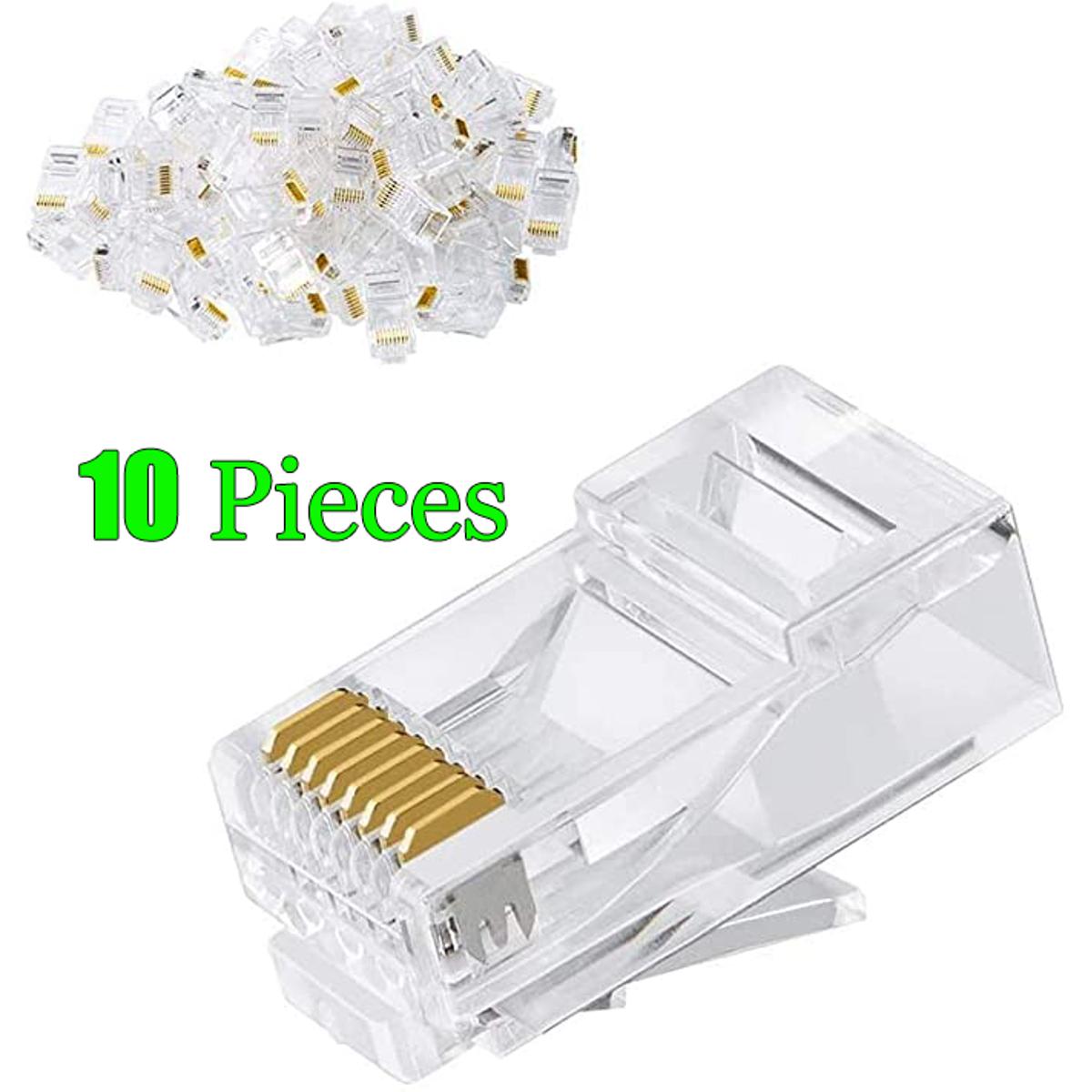 CableCreation Cat6 RJ45 Ends, 100-PACK Cat6 Connector, Cat6a  Cat5e RJ45 Connector, Ethernet Cable Crimp Connectors UTP Network Plug for Solid Wire and Standard Cable, Transparent