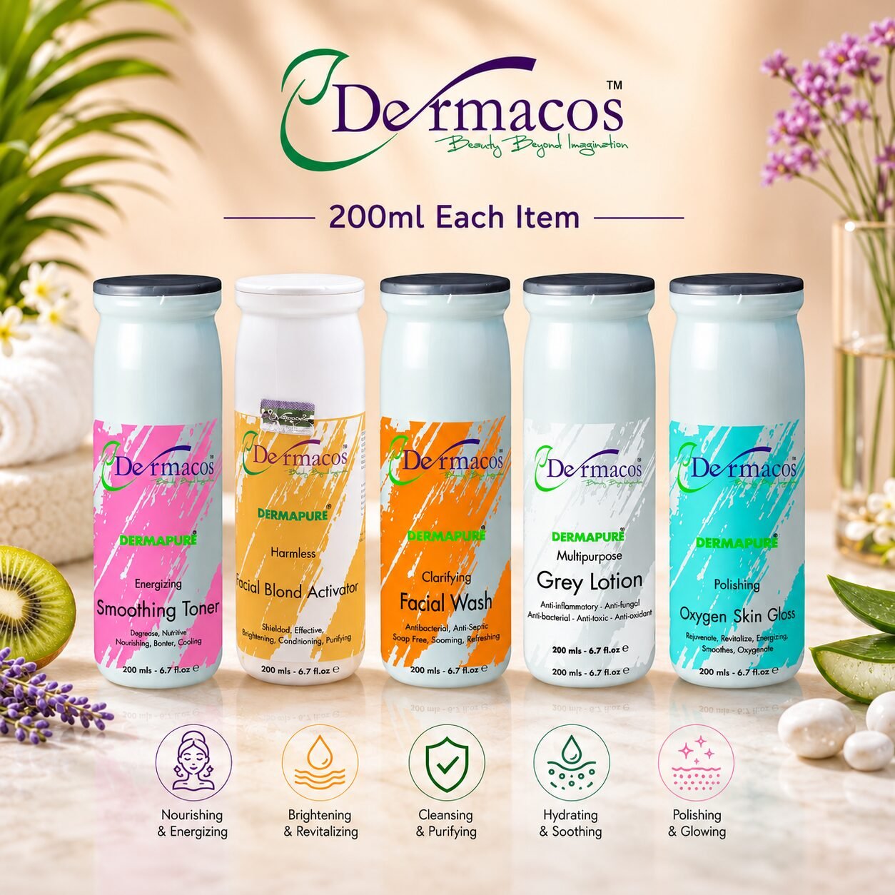Complete Facial Tubes ( Each) Pack of 5 | Personal Care Set | 200ml