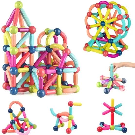 Magnetic blocks 25 pcs-Magnetic Building Sticks and Balls Blocks Toy, Magnetic Bar, Stem Educational Construction Toys, 3D Magnet Building Puzzle Toys Gift for Kids Boys, Girls and Toddler Educational Learning