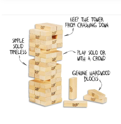 Wooden Blocks Game – Classic Wood Toy for Kids & Family Fun | Educational Stacking Tower Game