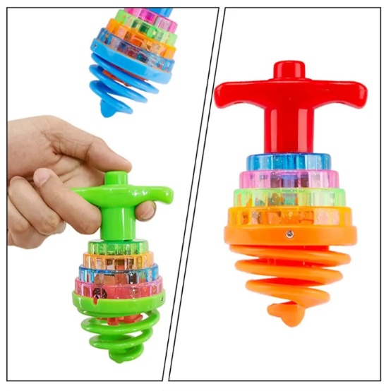 Bouncing Flashing Spinning Top Toy For kids Lights & Music Spin Toy with Launcher Lato Laatoo Lattu