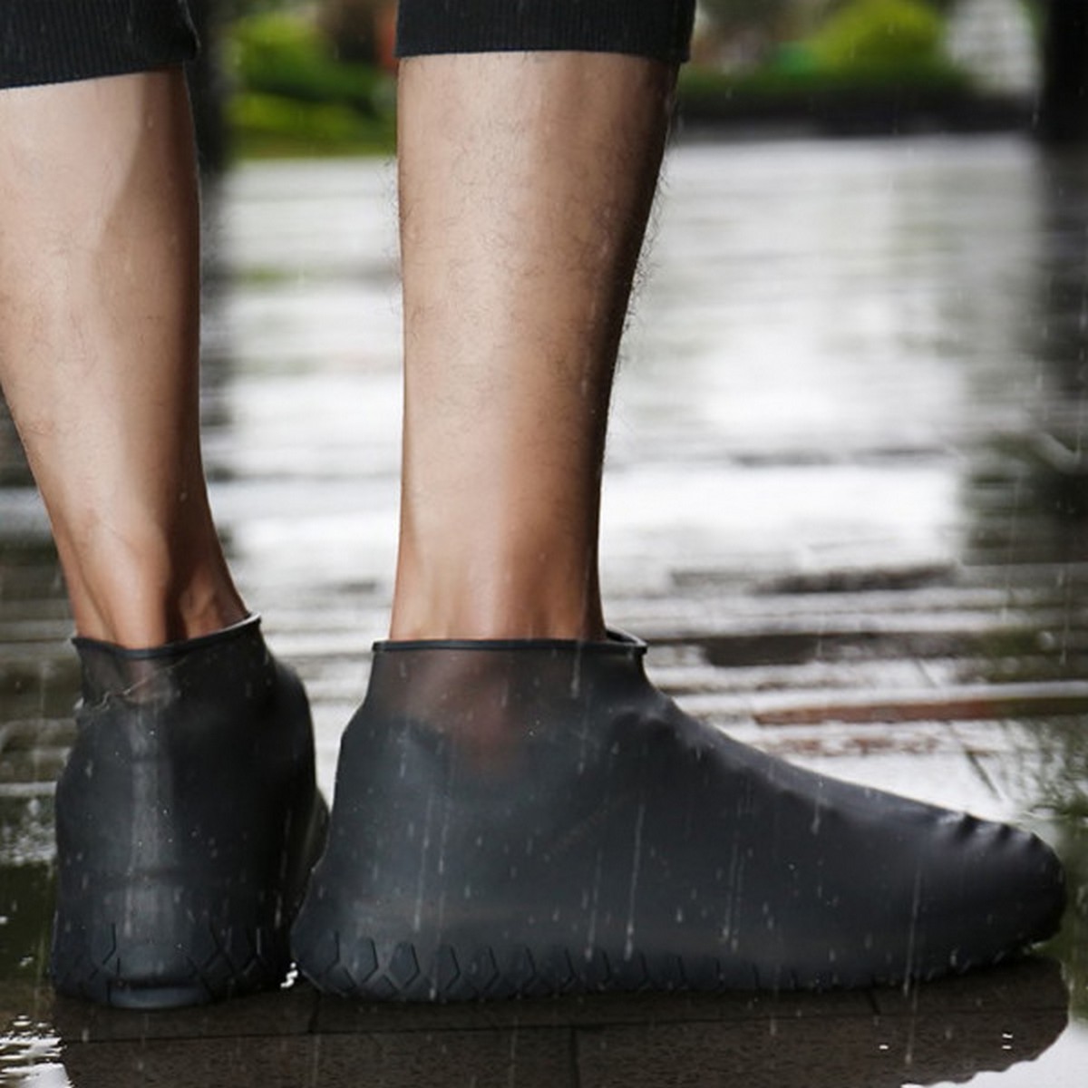 Best Offer Rainy Days Thicken Waterproof Silicone Gel Shoe Cover Rain Cusodie for shoes Reusable Rubber Gum Anti-slip Shoe Covers for Protection Boots Comfort all shoes