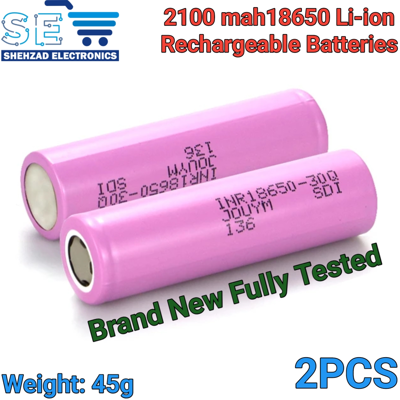 2/4 PCS 18650 LIion 2100 mah Battery 3.7V 100 New A+ Grade