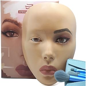 Bueuo 3D Make-up Übungsbrett – Mit 5 Pinseln, Wiederverwendbar, Perfekt Für Anfänger & Profis