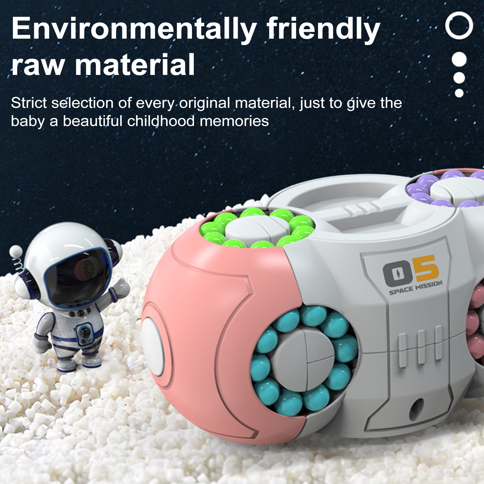 Stress Relief Bean Cube Toy Rotating Bean Cube Spinner Toy Stress Relief Fidget Sensory Toy For Adults Kids Educational Handheld Bead Puzzle Spinning Cube Perfect Gift