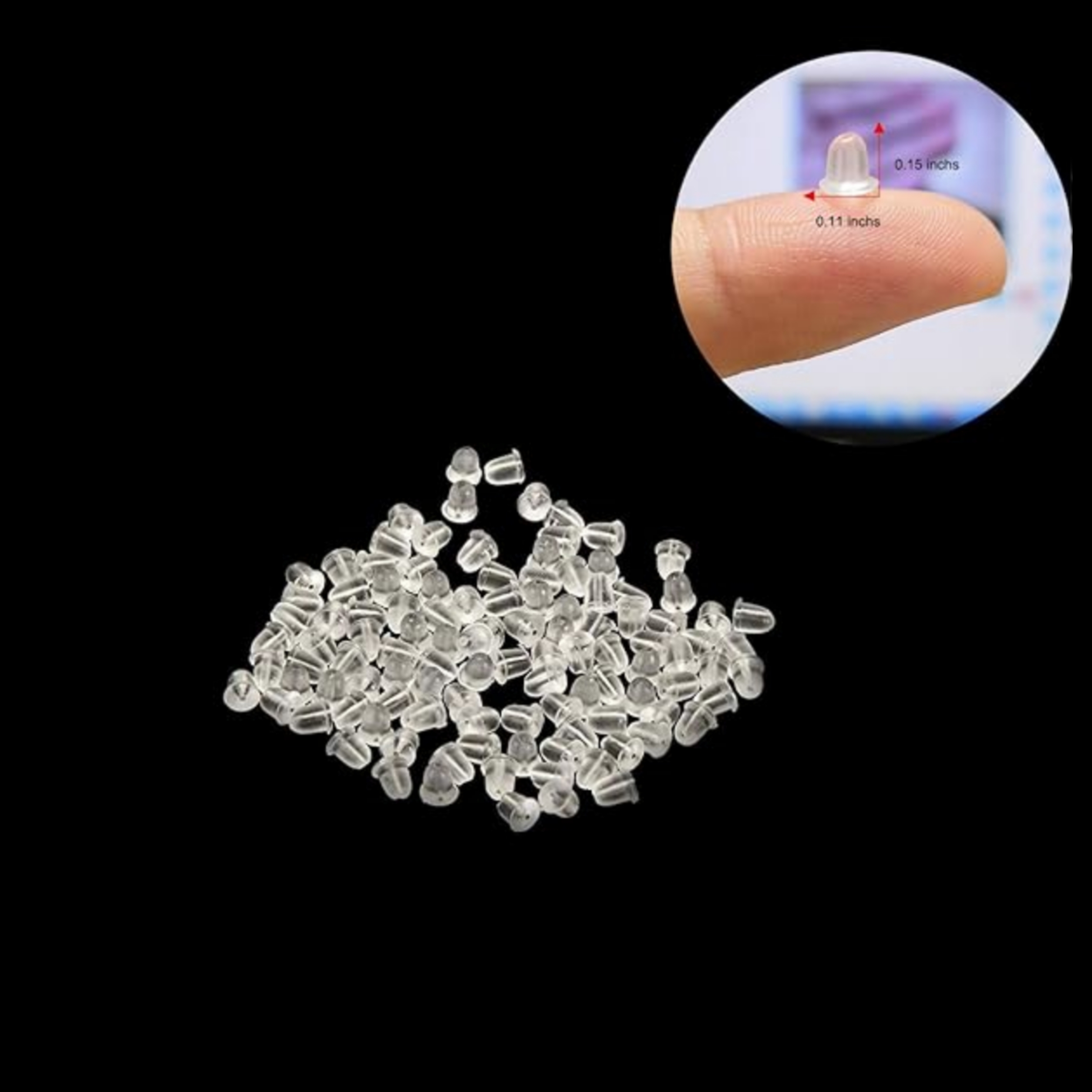 Silicone Earring Backs Earring Backings 500 Pcs Soft Clear Ear Safety Back Pads Backstops Clutch Stopper Replacement for Fish Hook Earring Studs Hoops, Diameter 4mm
