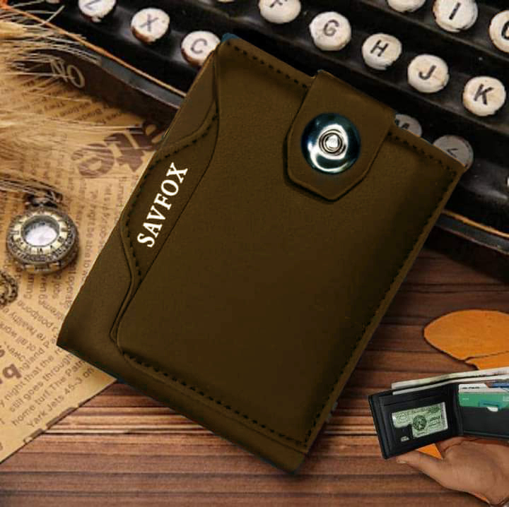 Savfox PU Leather Outlet Pocket Card Holder Wallet: Sleek Organization for Men