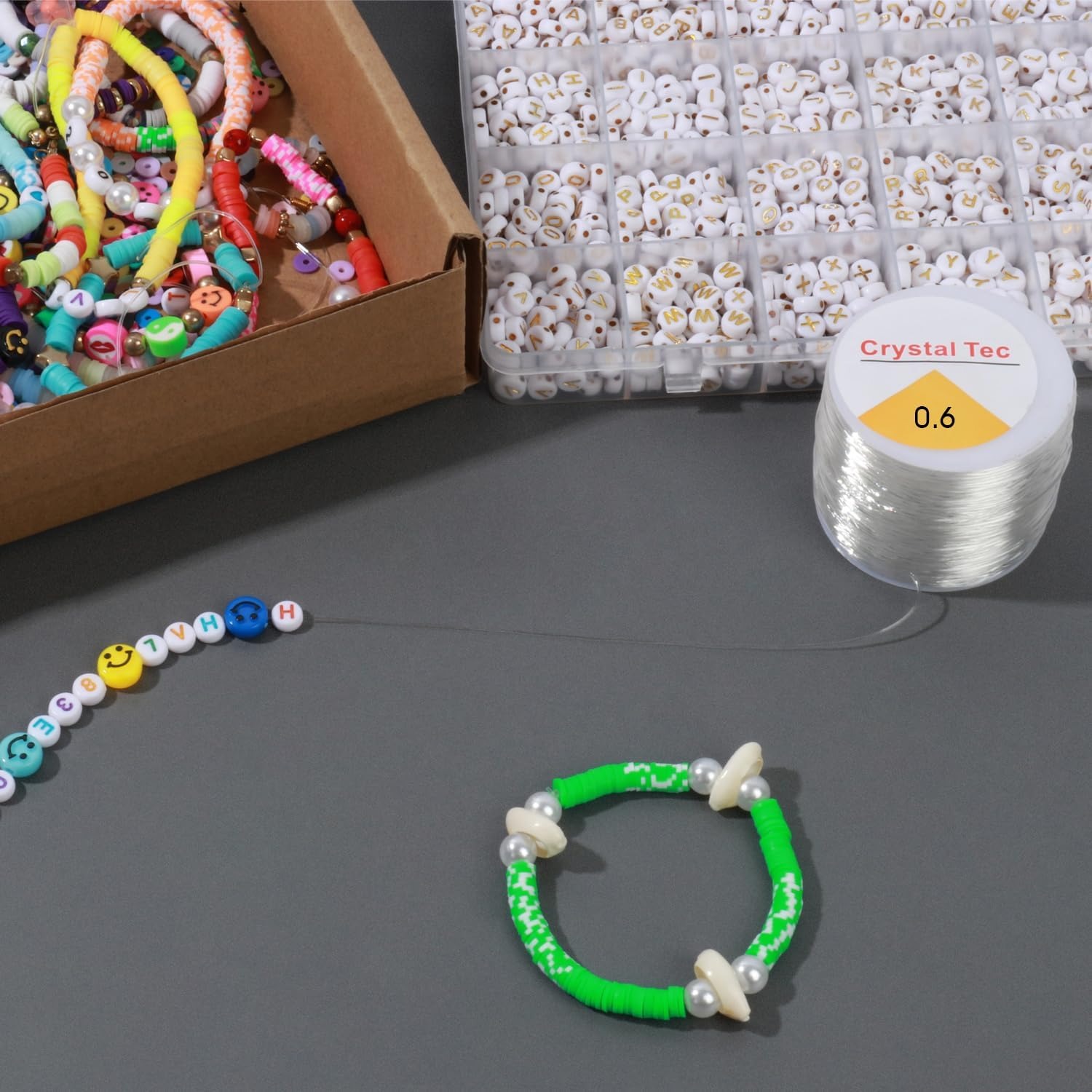 Transparent Elastic Thread for Beads & Bracelets – Stretchable Elastic String for Jewelry Making, DIY Crafts & Beadwork  Kahtun