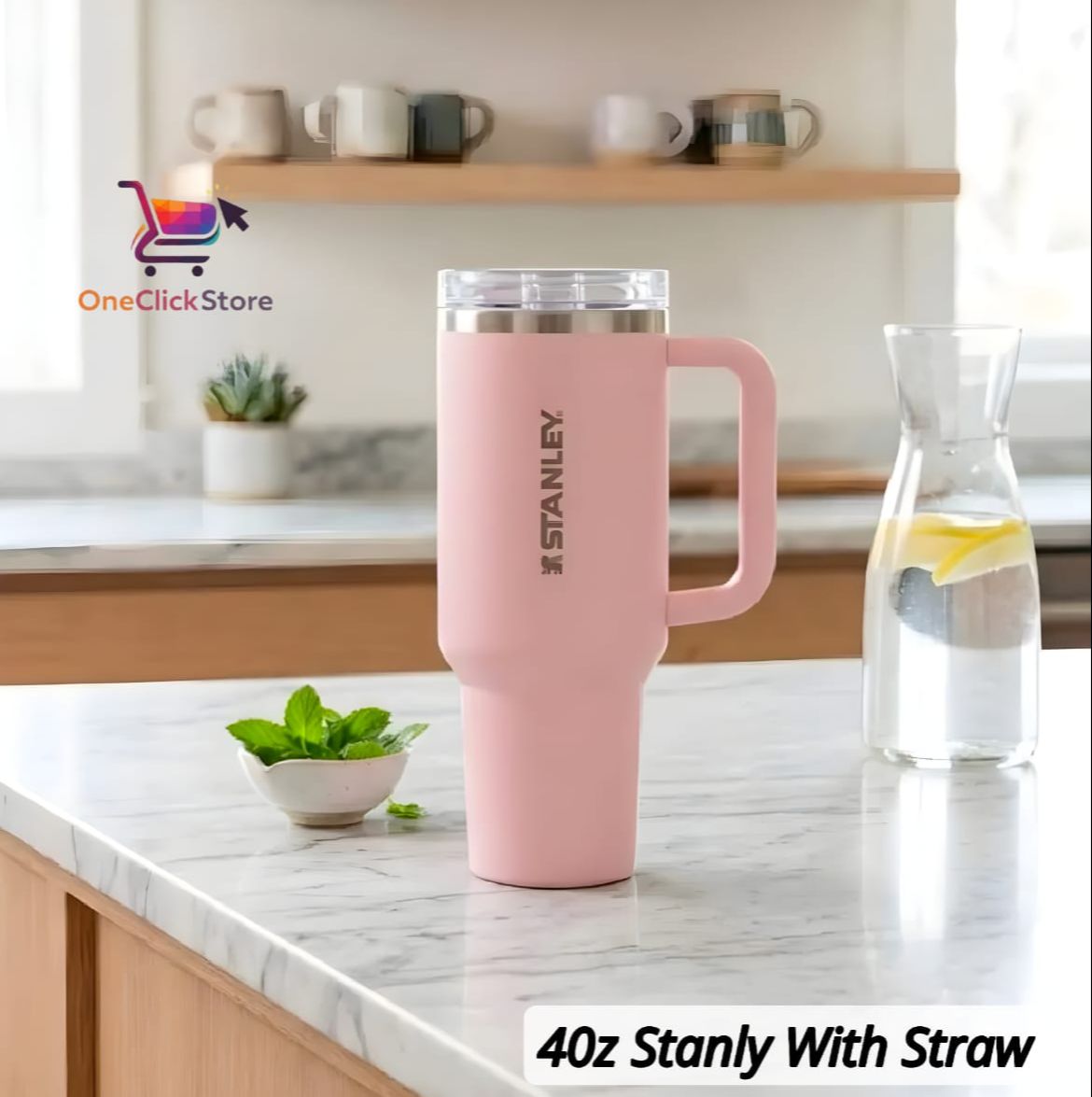 Stanley Tumbler Cup 40oz With Straw–Stainless Steel Vacuum Insulated Travel Mug–Water Bottle for Gym, Office & Outdoor Premium Hydration–Daily Use Cup–Tumbler Bottle with Insulation–Large Capacity Tumbler–Girls & Boys Travel Cup Bottle,Gym–Stanley Mug