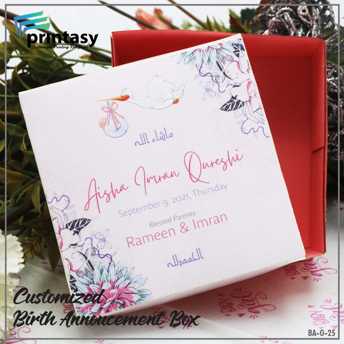 Customized Birth Announcement Boxes BA-G-41 500 Gram| Pack of 10 | Daraz.pk