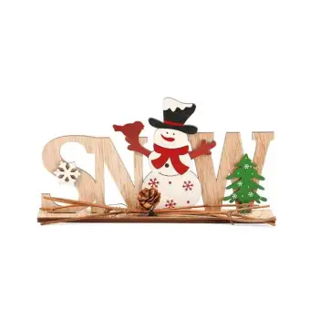 Christmas Decorations Wooden Letters Ornaments Desktop Old Man