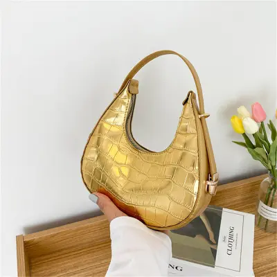 Fashionable Stone Pattern Shoulder Bag Women s Small Handle