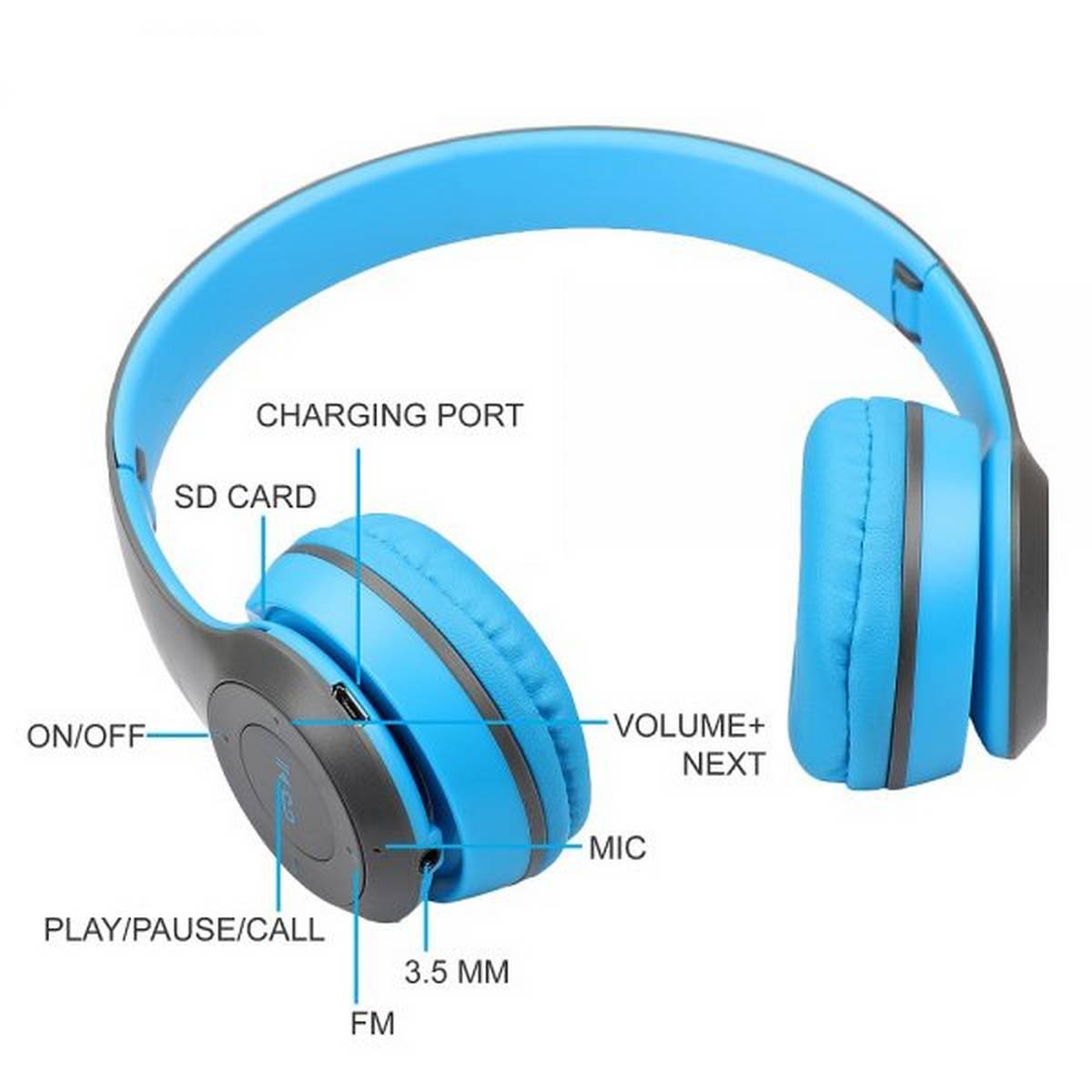 Headphone P47 with Pop Window Over The Ear Wireless Bluetooth Headphone Support Sd Card use