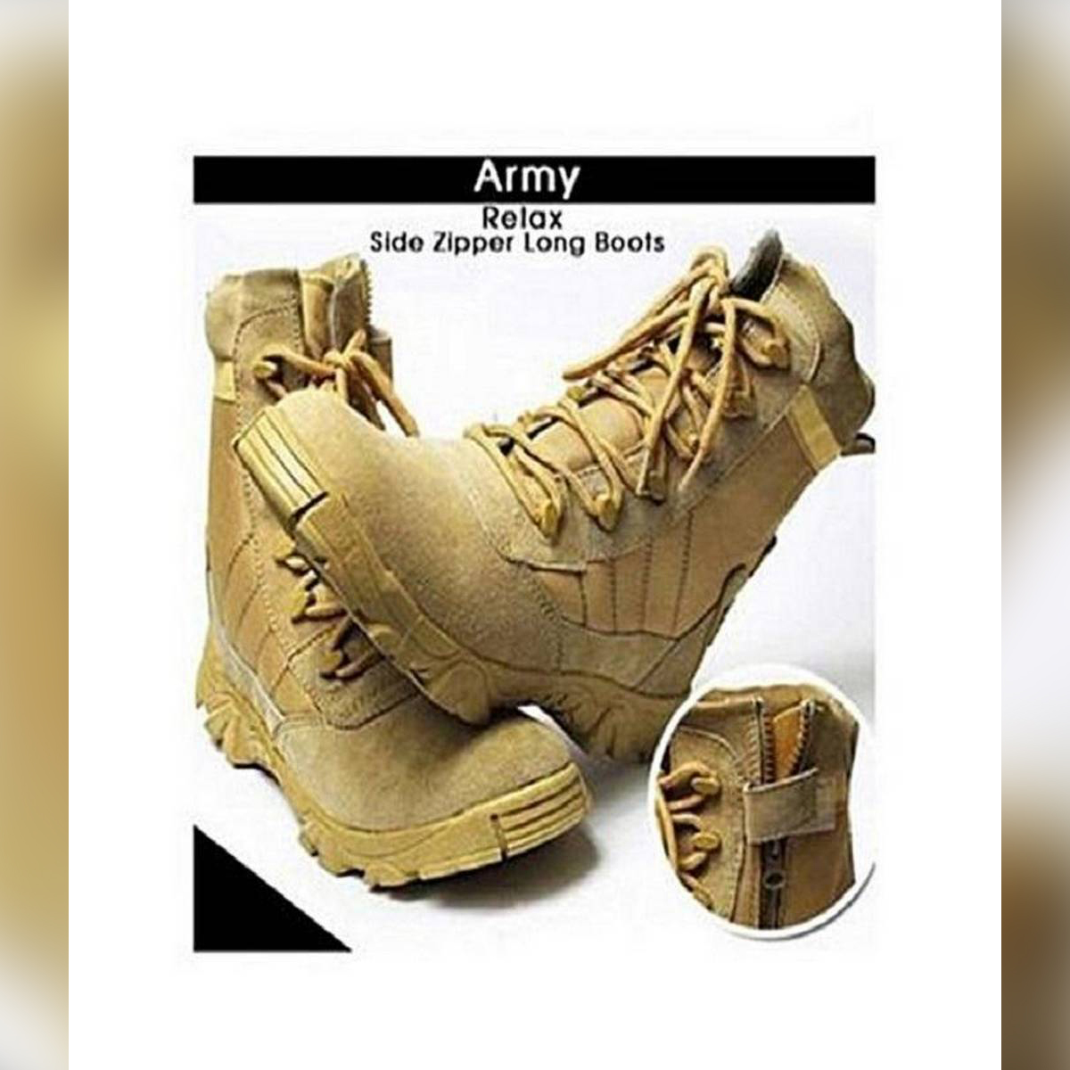 Delta - Khaki Leather Boots For Hikking And Trekking
