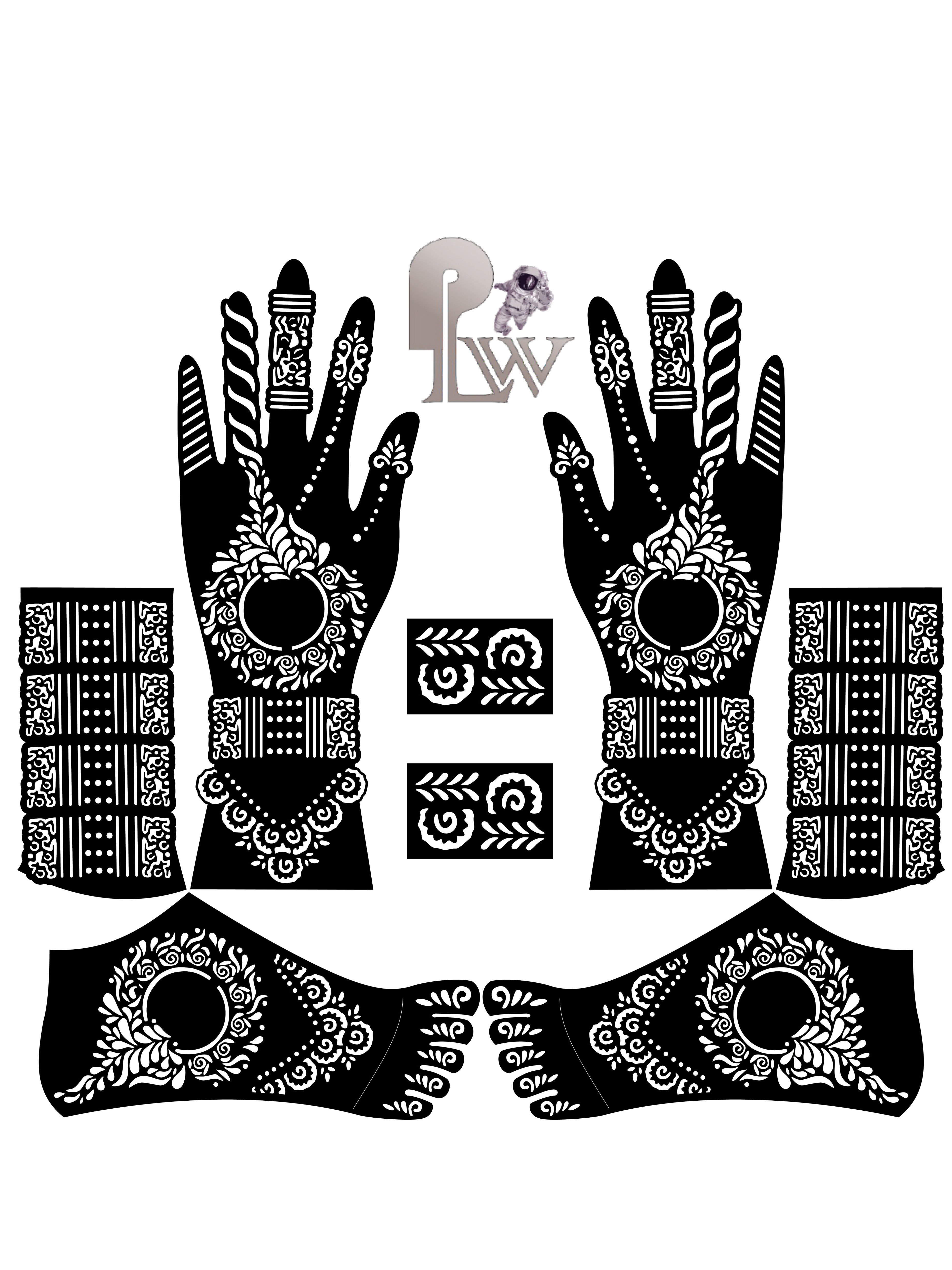 Bridal Mehndi Design Stencils Hand And foot Daraz.pk
