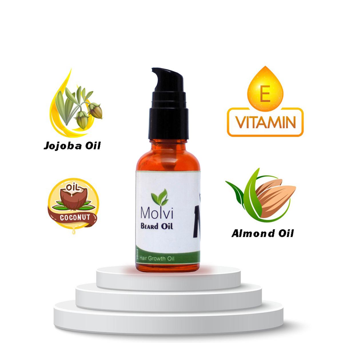Mol20 Beard Oil – 30ml Pump – Nourishing Hair Loss Treatment and Beard Care Product