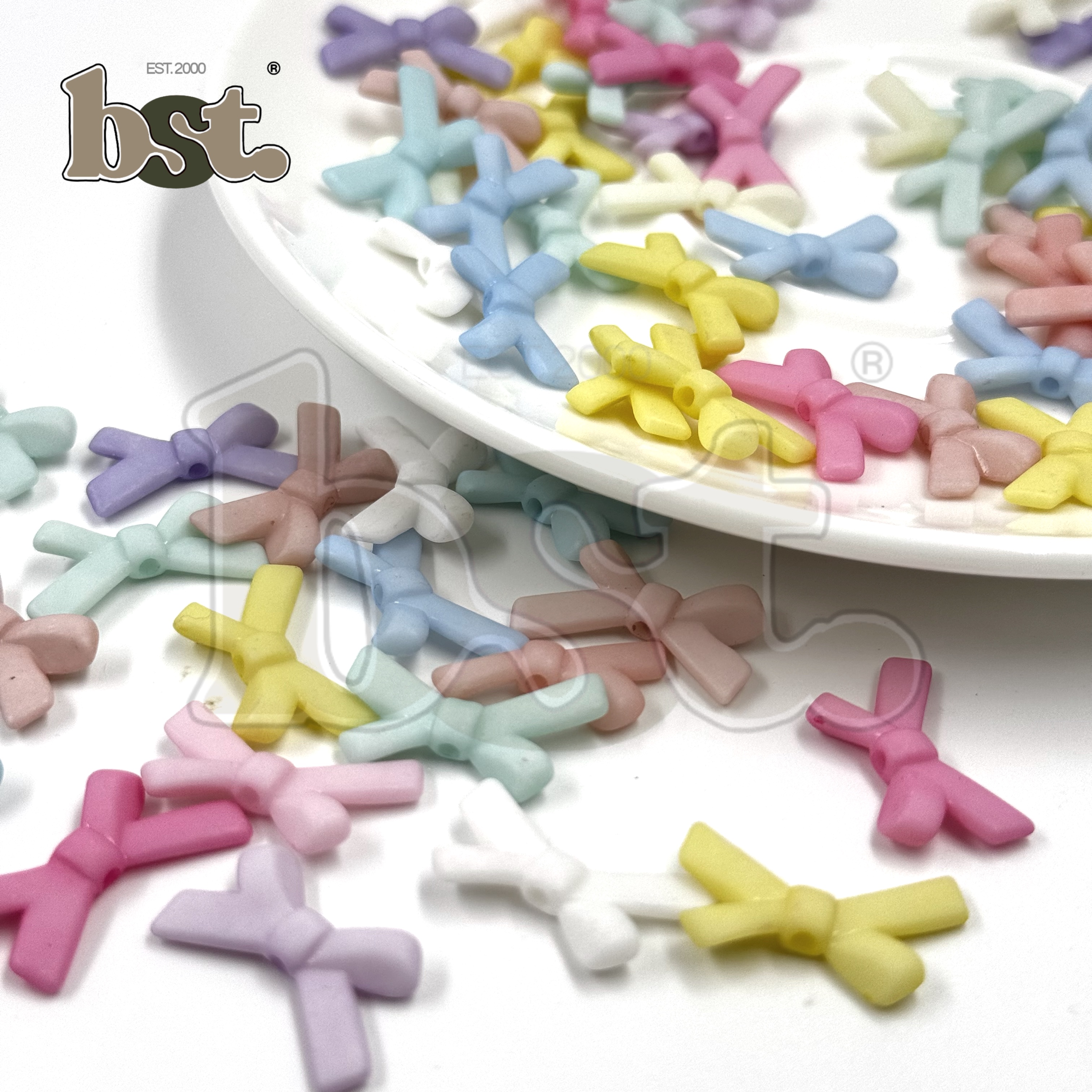 25pc Beads Mix Chunky Beads Charms Beads Bow Beads Accessories DIY Accessories Plastic Charms Bow Charm BST