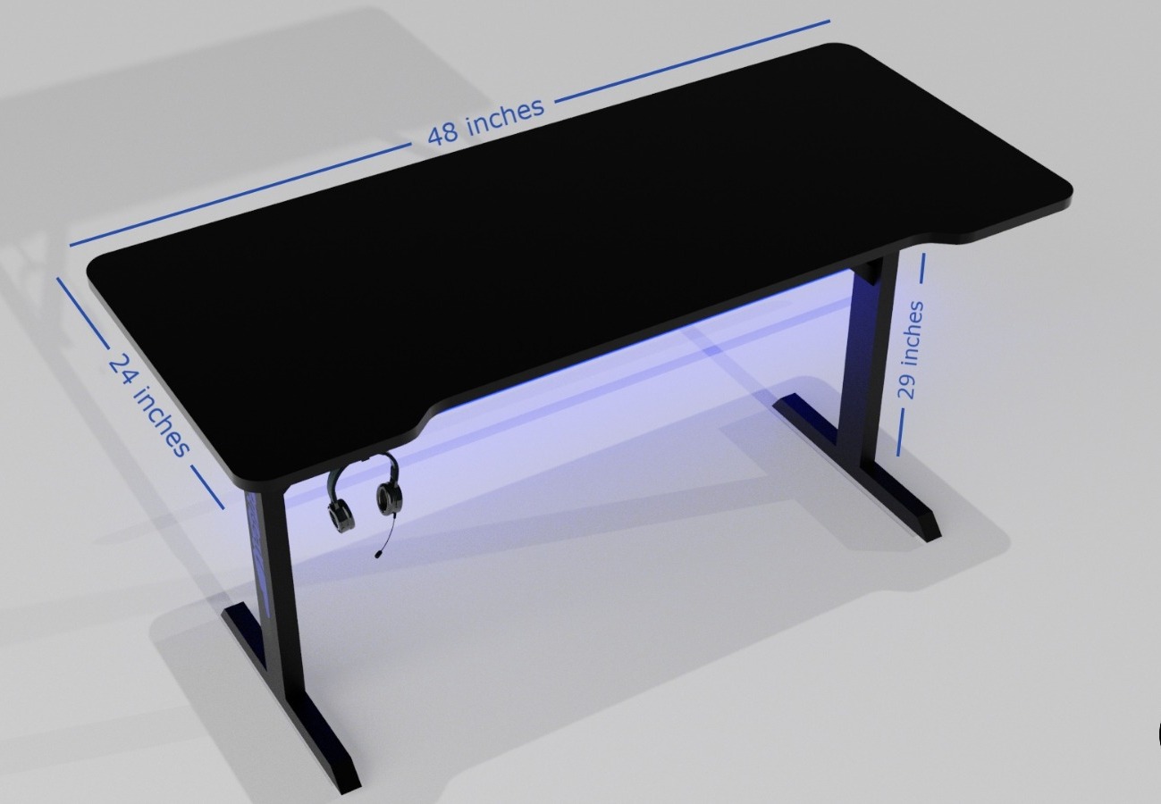 Black Gaming Table Pc Gaming Table Laptop Gaming Table RGB Led