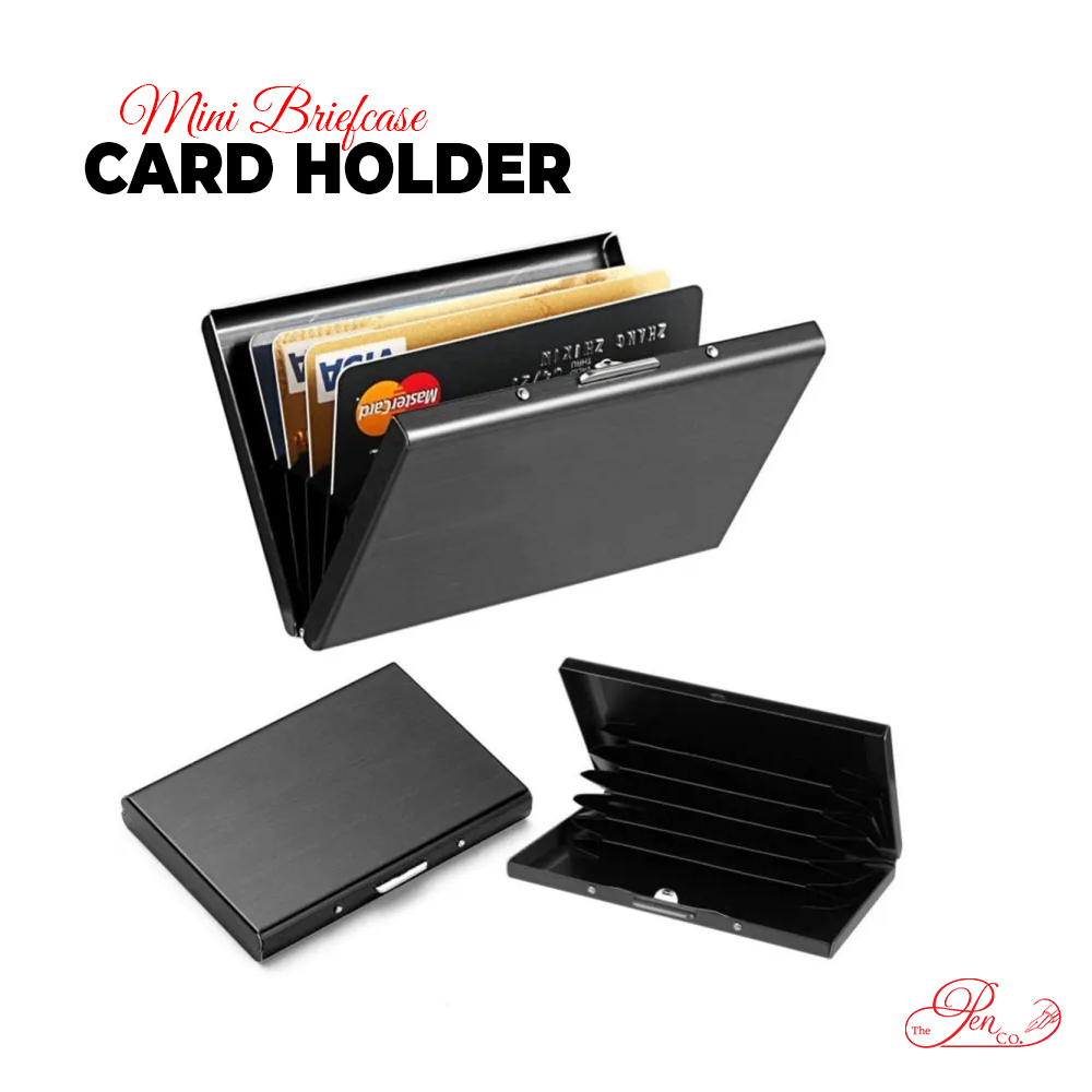 Mini Briefcase-Style Aluminum Card Holder for Professionals