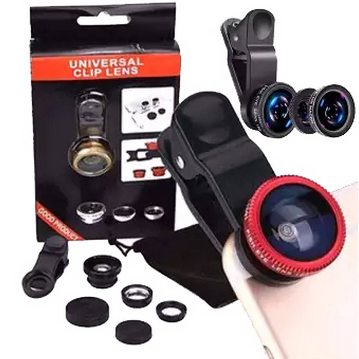 3 In 1 - Clear Zoom Mobile Camera Lens Selfie Mobile Phone Clip Lenses Fish Eye Wide Angle Macro Camera