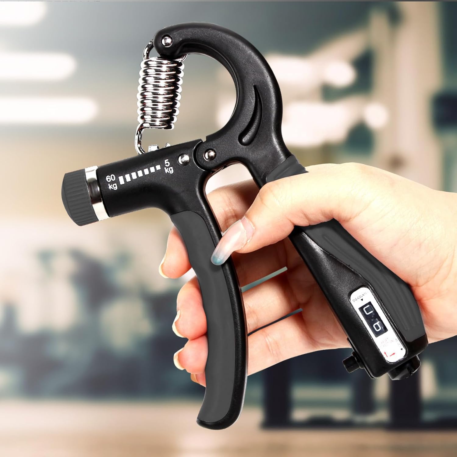 Histro 4 Colors  5-60KG Automatic Non-Slip hand strengthen Automatic Counting Hand Gripper Adjustable Resistance Automatic Counting Non-Slip Hand Grip Strength Trainer Fingers Wrist Forearm Exerciser Workout Gear Home Gym Exercise Equipment Hand Gripper