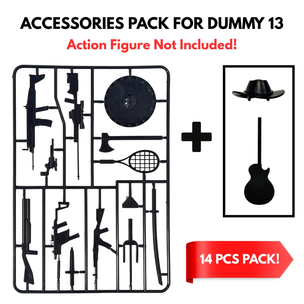 14 Pcs Accessories Pack For Dummy 13 - Upgrade Kit - With Hat - Action Figure Not Included