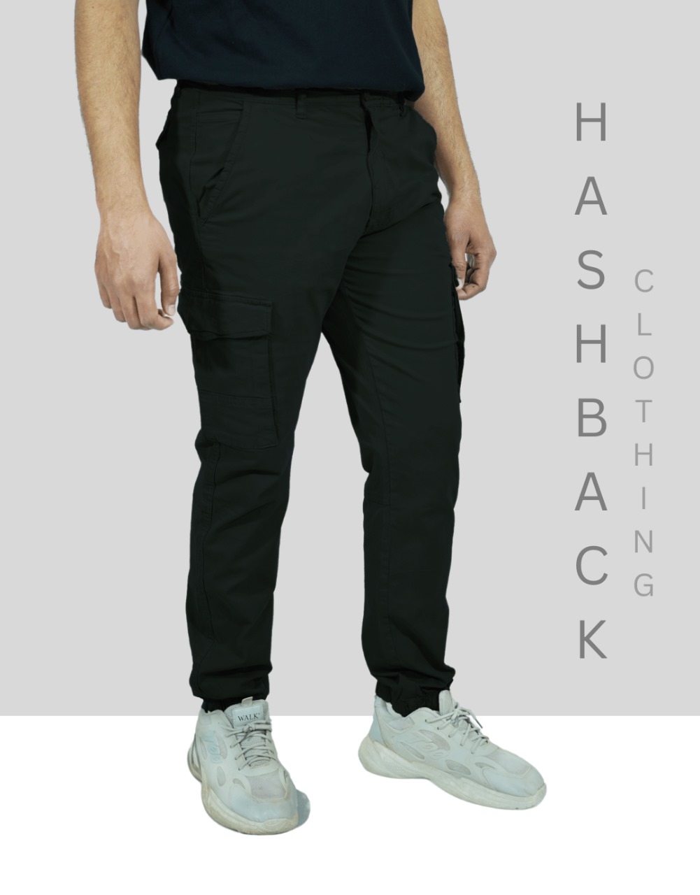 HashBack Men's Cargo Jogger Trousers Multicolor Cotton Summer 6-Pocket Elasticated Bottom Stylish Fit