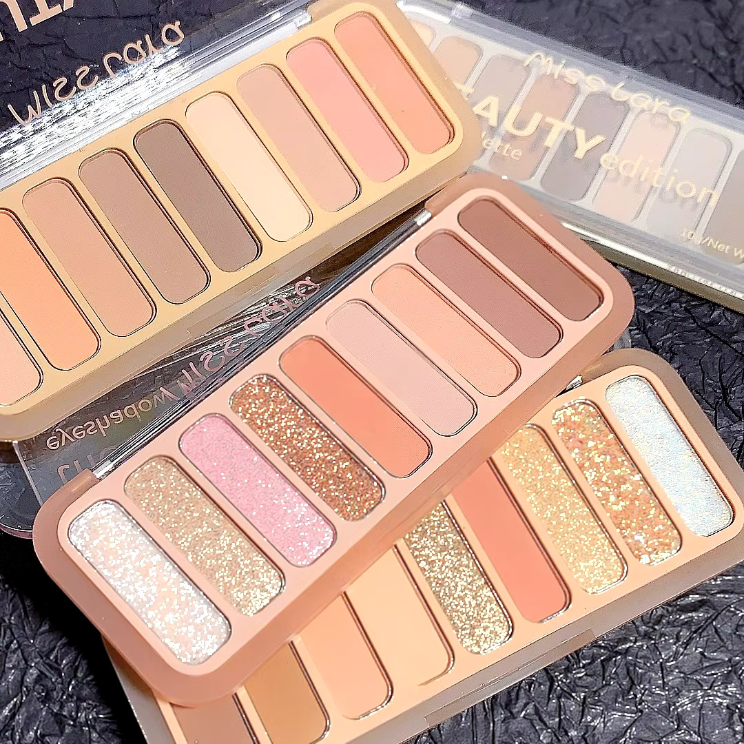 Miss Lara "The Beauty Edition" 8-Color Eyeshadow Palette - Matte & Shimmer Pigmented Eye Makeup - Eye Shadow And Blush Palette Pigmented Clear Acrylic Eyeshadow Palette