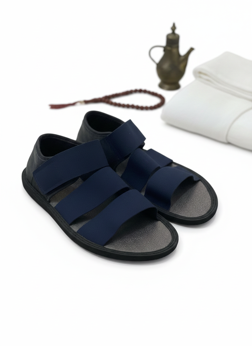 Premium Men’s Hajj & Umrah Sandals – 2-Strap 6,7,8 & 3- Strap 9,10,11, 12 Lightweight Prayer Slippers – Comfortable Flat Sole Walking Chappal for Pilgrimage Black– Size 6, 7, 8, 9,10,11,12