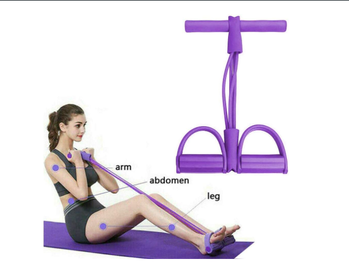 "Resistance Band Pedal Puller - Full Body Home Gym Exerciser | Tummy Trimmer, Arm Strength Trainer, and Leg Toning Tube with Push Up Bar | Elastic Pull Rope for Abs Workout, Body Shaping, Yoga, and Fitness Stretching | Portable Fitness Equipment for Stren
